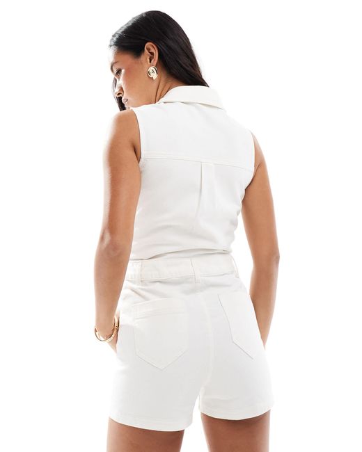 Miss Selfridge White – jeans-playsuit