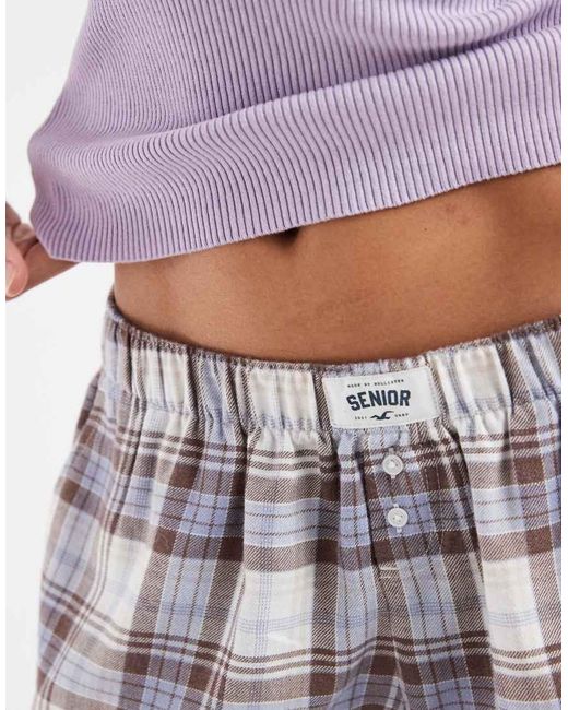 Hollister White Flannel Pyjama Shorts