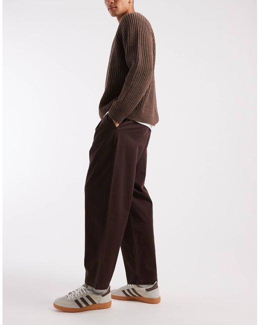 Pantalon habillé à enfiler coupe décontractée - marron ASOS pour homme en coloris Black