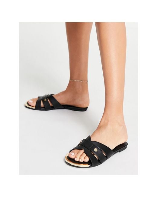 Miss Kg Black Dallas Knot Detail Flat Sandals