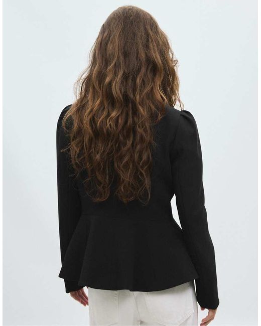 Stradivarius White Peplum Blazer