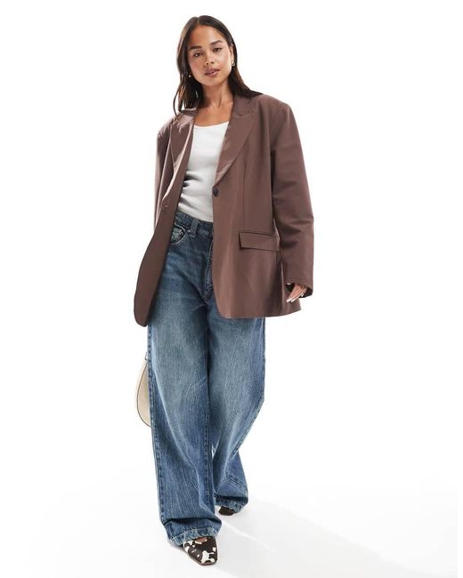 ASOS Elegante Oversized Blazer in het Brown