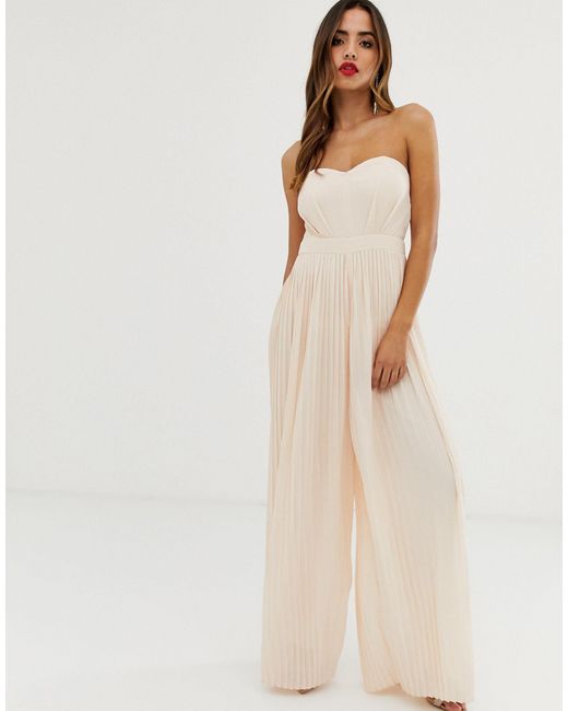 pleated wide leg jumpsuit