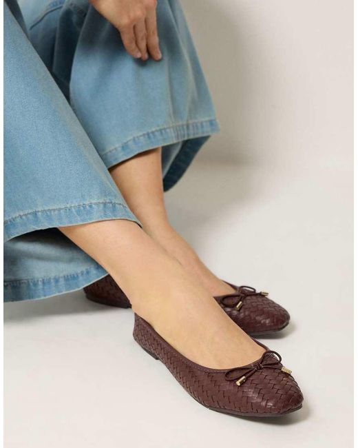Long Tall Sally Blue Woven Ballerina Pumps
