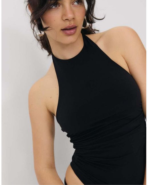 Stradivarius Blue Halterneck Bodysuit
