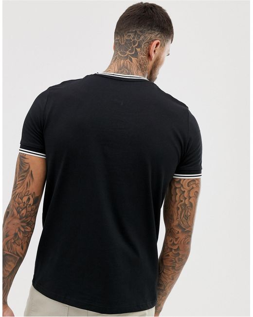 fred perry twin tipped t shirt black