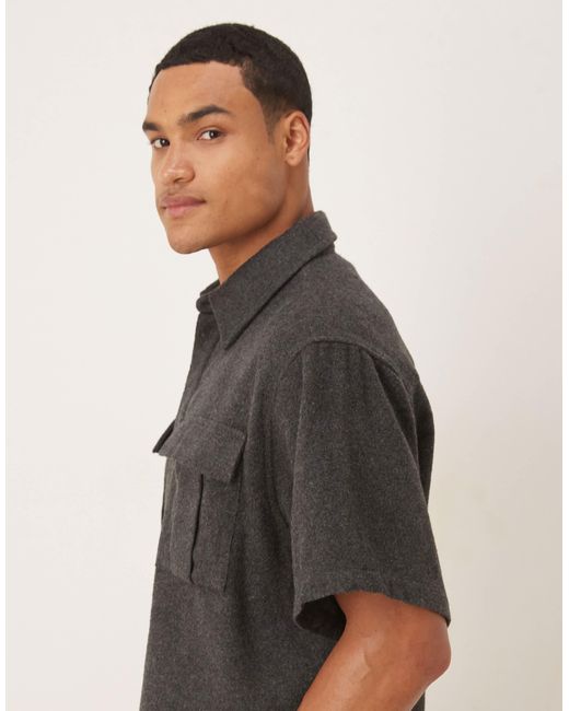 ASOS – angerautes utility-hemd in Gray für Herren