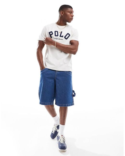 Polo Ralph Lauren White Varsity Logo T-shirt Classic Oversized Fit for men