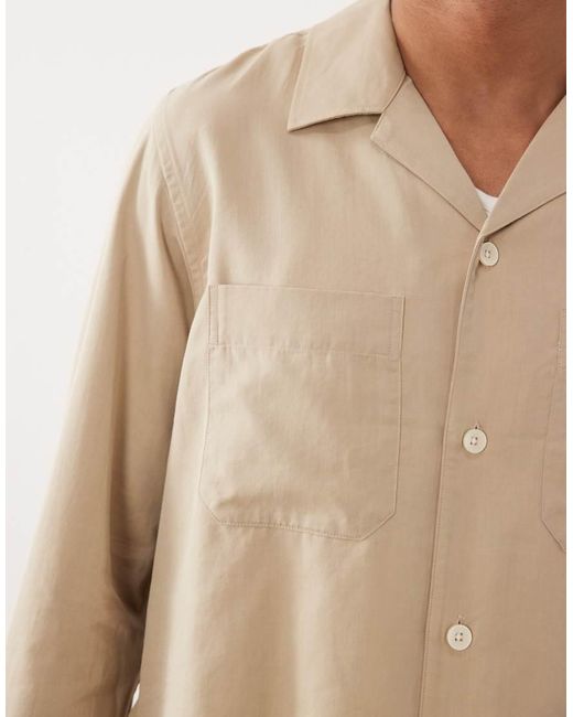 Mango Natural Cotton Mix Button Up Lightweight Shacket for men