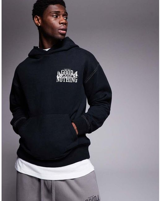 Sudadera Negra Con Capucha Y Estampado En La Espalda De Good For Nothing de hombre de color Blue