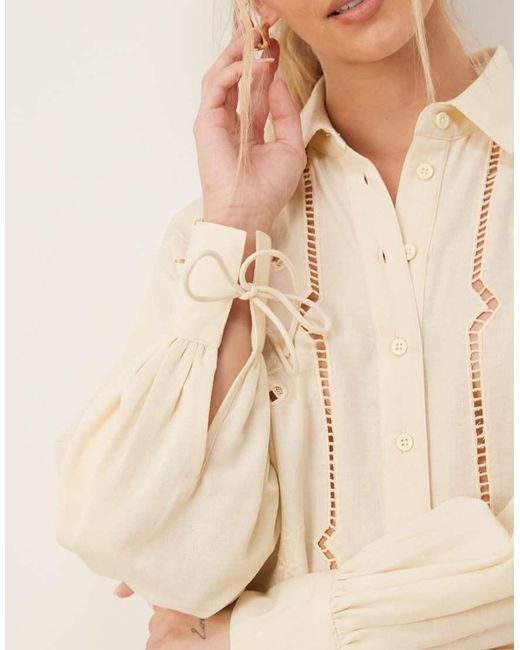 Vestito Camicia Corto di ASOS in Natural