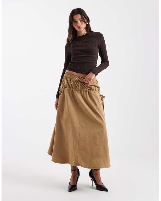 ASOS Natural Drawstring Circle Skirt
