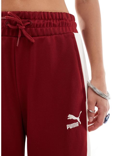 PUMA Red Iconic T7 Straight Leg Track Trousers