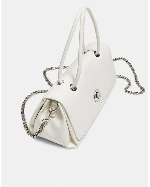 Stradivarius White Double Handle City Bag