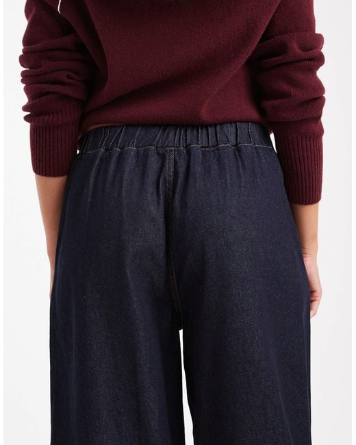 ASOS Blue jogger Style Pull On Wide Leg Jean