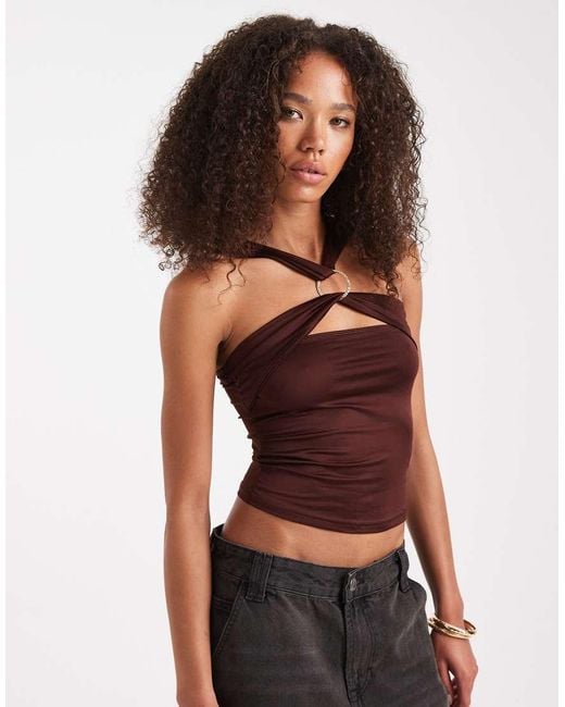 Edikted Red Rivera Ring Cut Out Top