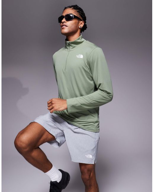 The North Face Gray Training 24/7 1/4 Logo Top for men