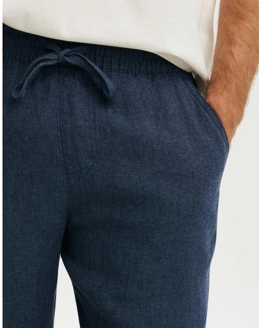 Cotton On Blue Baggy Linen Pant for men