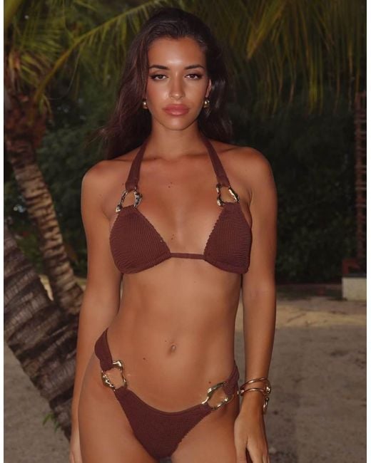Moda Minx Brown Canaria Scrunch Fixed Bikini Bottoms