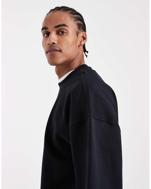 Only & Sons Blue Premium 400gsm Heavyweight Oversized Fit Crew Neck Sweatshirt Co-ord for men