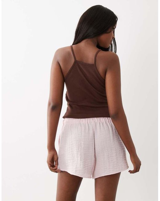Gina Tricot White Pull On Lightweight Drawstring Shorts