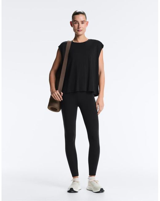 Oysho Black Modal Blend Sleeveless T-shirt