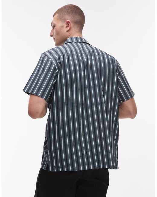Camicia A Maniche Corte A Righe Multicolore di Dickies in Blue da Uomo