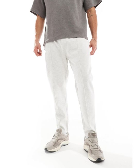 ASOS White Tapered Trackies With Zip Fastening for men