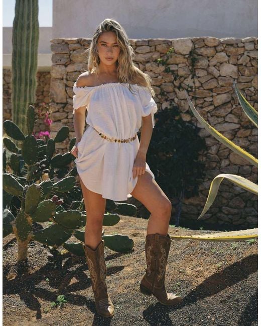South Beach White X Liv Silverman Babydoll Mini Dress