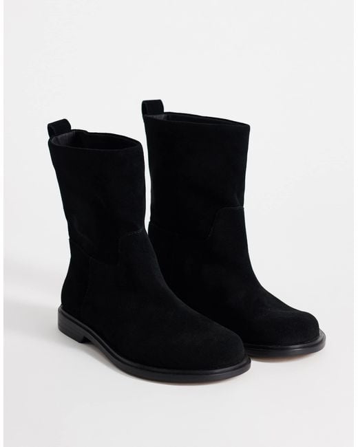 TOPSHOP Black Pascal stiefelette aus echtleder