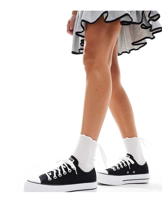 Converse White Chuck Taylor All Star Lift Ox Wide Fit Trainers