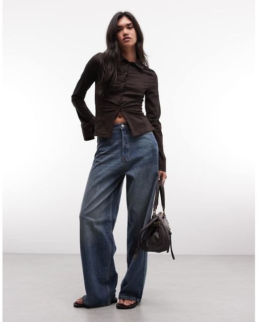 Monki Black Fitted Shirt