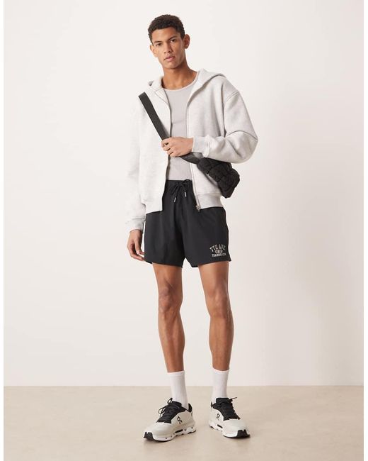 Abercrombie & Fitch Natural Ypb Work Gym Graphic Shorts for men