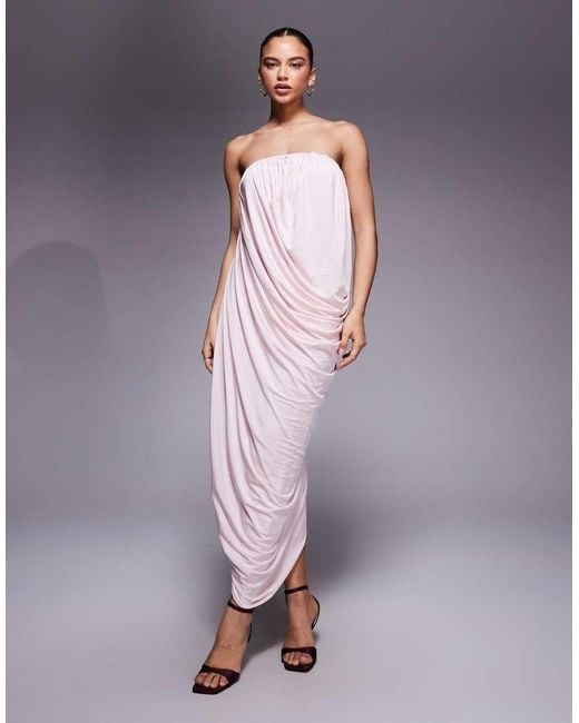 Mango Blue Featuring Kaia Gerber Bandeau Maxi Dress