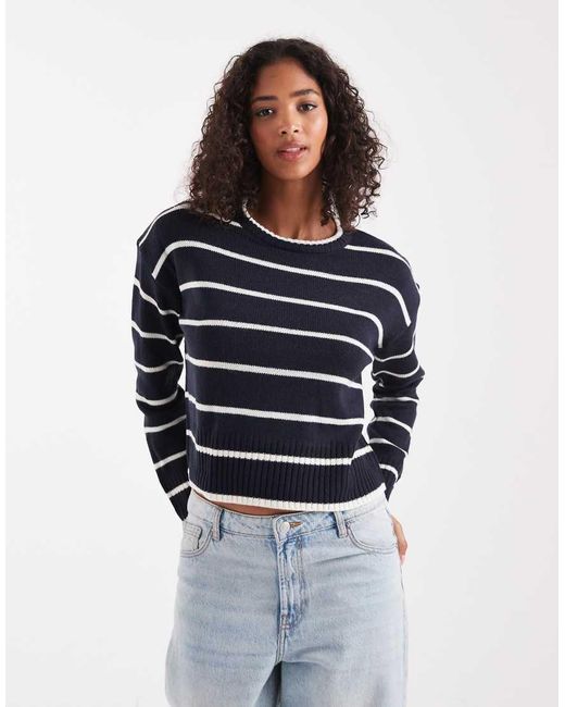 Brave Soul Blue Crew Neck Knit Sweater