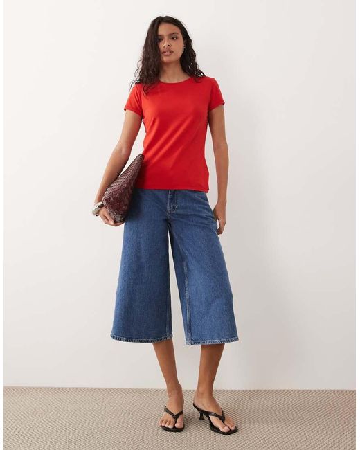 ARKET Red Snow Stretch Slim T-shirt