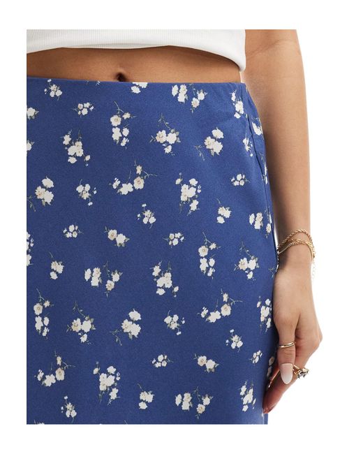 Hollister Blue Maxi Floral Skirt