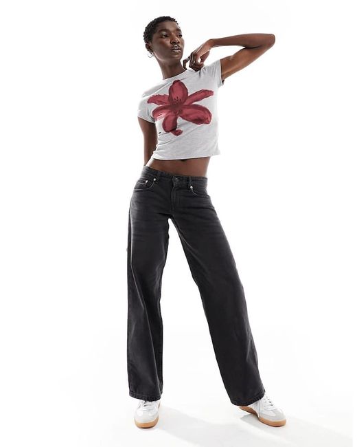 Motel Black Parallel Leg Low Rise Jeans