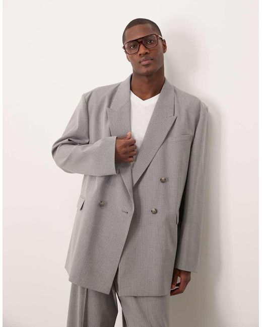 ASOS Ruimvallend Oversized Colbert in het Gray voor heren