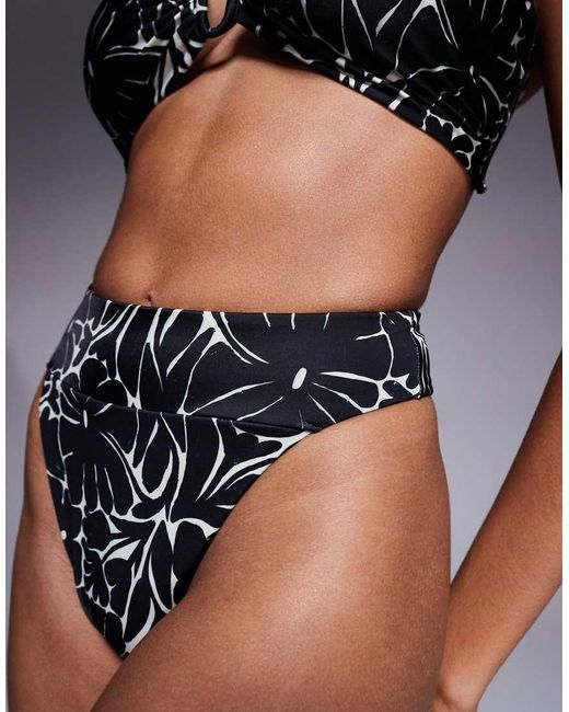 ASOS Black Deep Band Ultra High Leg High Waist Bikini Bottom
