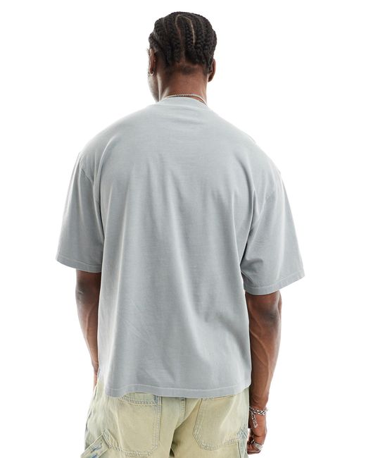 Camiseta con logo estampado estilo universitario Collusion de hombre de color Gray