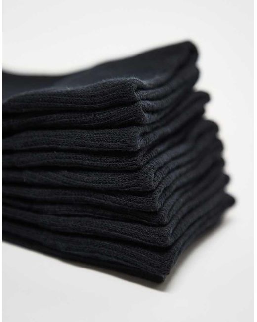 New Look Black Multi-Pack Ribbed Socks for men