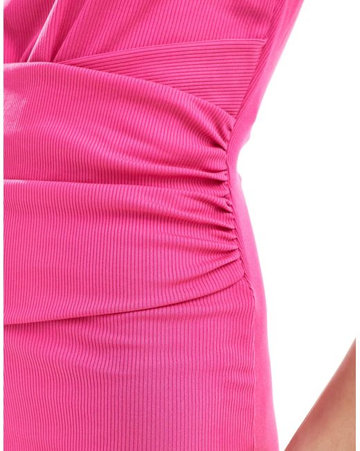 Vero Moda Pink High Neck Sleeveless Ribbed Jersey Maxi Dress