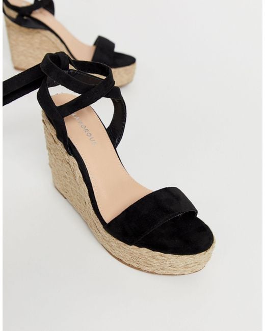 black ankle tie espadrilles