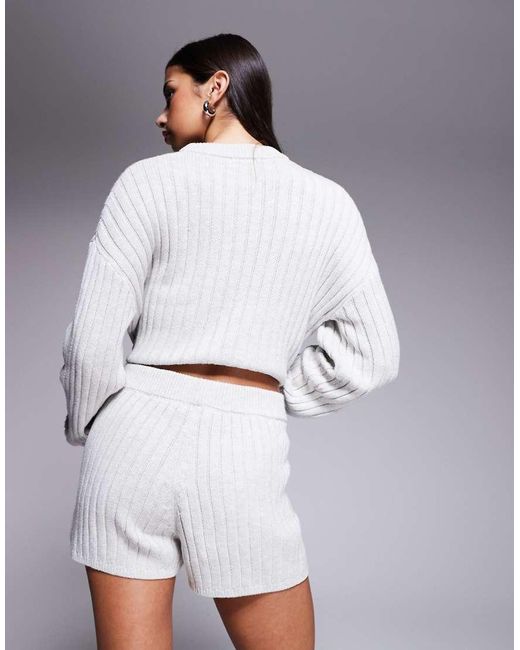The Frolic Gray Exclusive Cotton-rich Ribbed Knit Pocket Front Micro Shorts