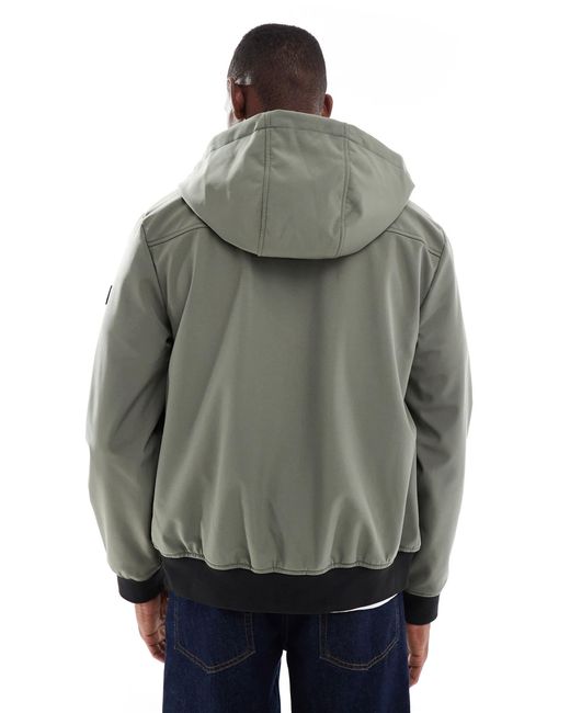 Only & Sons Gray Zip Through Soft Shell Bomber Jacket for men