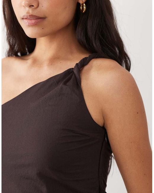 Mango White One Shoulder Maxi Dress