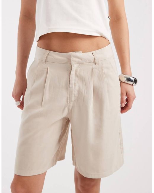 ONLY Natural Tailored Bermuda Shorts