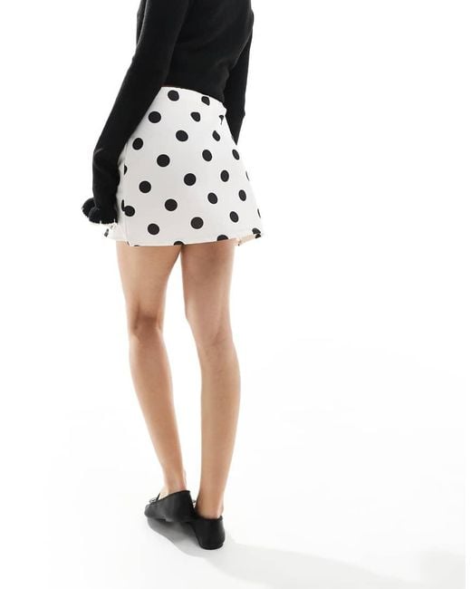 Miss Selfridge Black Pelmet Polka Dot Mini Skirt