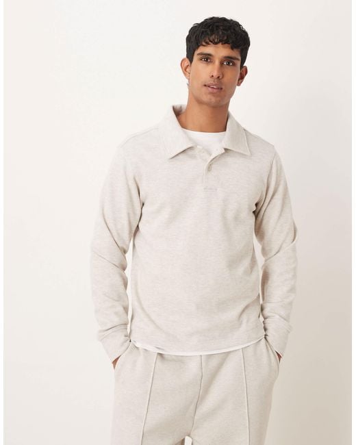 Mango Men's Natural Classic Polo Sweatshirt